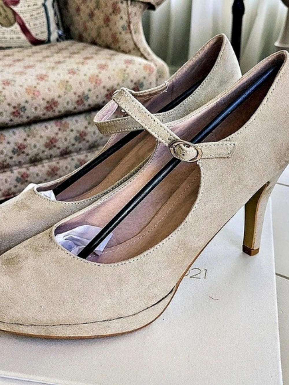 Pazzle Mary Jane Heels Beige EU 38